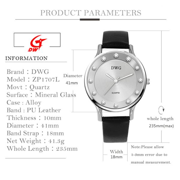 PVD покрыло наручные часы людей дозора 3ATM кварца кожаного ремня минималистские