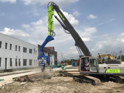 Low Vibration Excavator Mounted Sheet Pile Driver Short Working Period