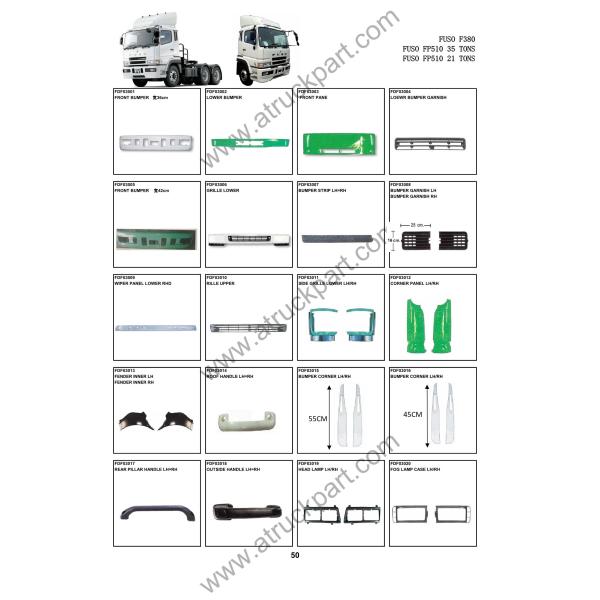 Chrome Bumper Garnish For Fuso F380 Fuso Truck Spare Body Parts