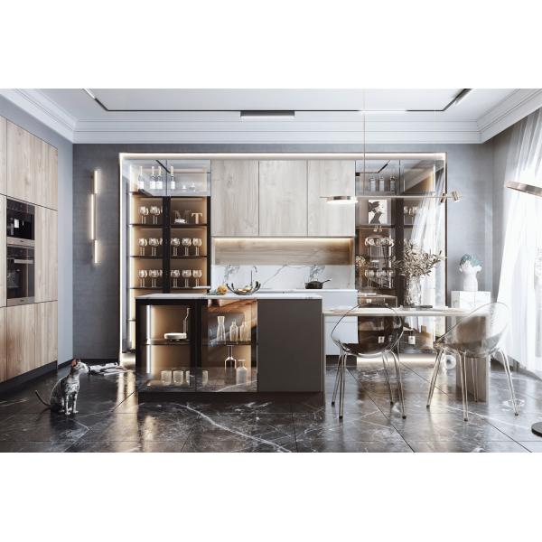 Direct Supplier High Gloos White PVC Finish Kitchen Cabinet With Wooden Melamine