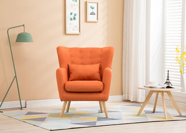 Wooden Frame Structure Contemporary Bedroom Furniture Small 1 Seat Fabric Sofa