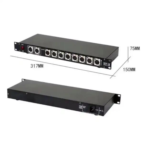 8 Ways Splitter DMX Light Controller Eight Road Stage DMX Signal Amplifier