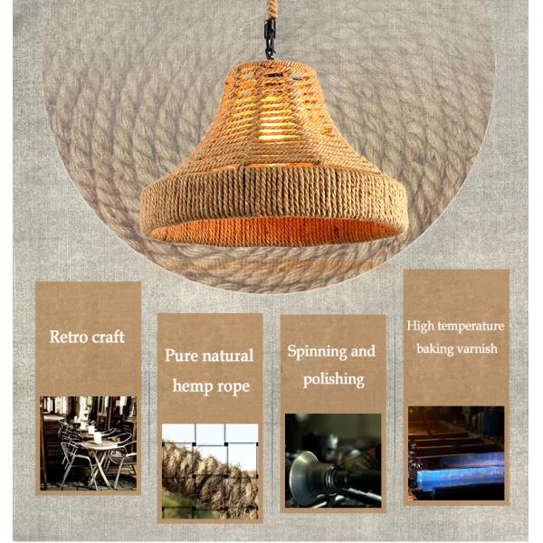 Vintage Light Rope Pendant Lamp Retro Loft Industrial Hanging Light Lamp(WH-VP-200)