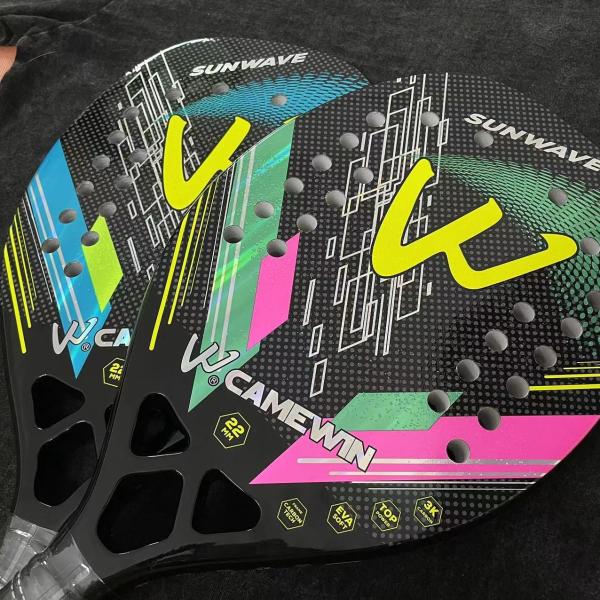 3K Carbon Fiber Beach Tennis Racket Rough Grit Surface Tennis Padel with Carrybag