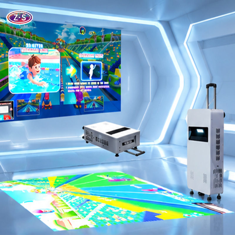 Interactive Wall and Floor Projection Suitcase for Commercial Entertainment
