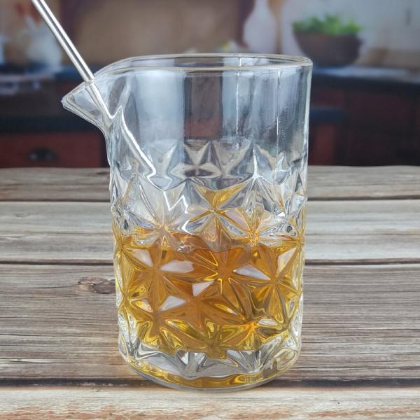 450ml Engraved Scotch Mixing Glasses With Embossed Pattern