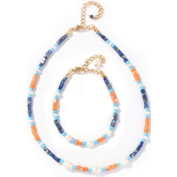 16" браслет жемчуга длины пресноводный с приданным квадратную форму камнем голуб