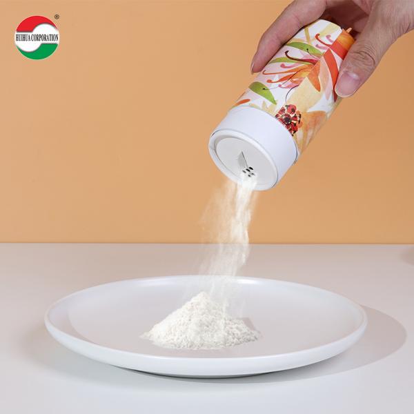 Fabrica de embalaje de China Materiales de papel Kraft Papel de cartón blanco Embalaje de tubos de papel para polvo con tapa de interruptor de agujero pequeño