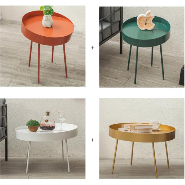 Wear Resistant 40cm Diameter Metal Coffee Table , Irregular Round Tea Table