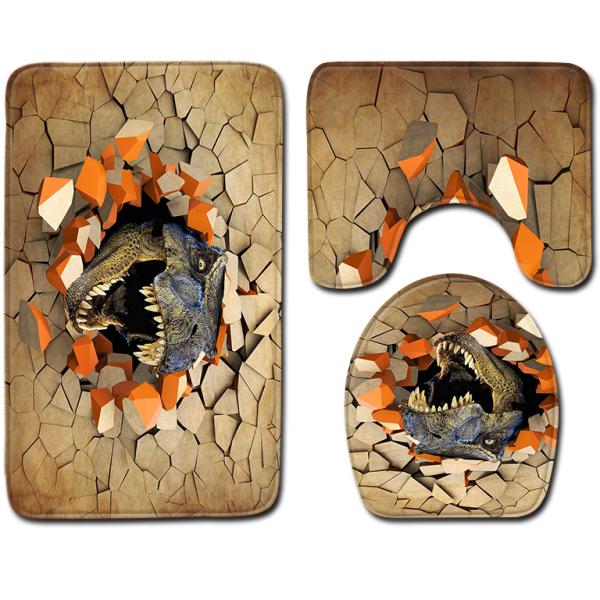 Pets Universal Toilet Lid Cover Bathroom Mat 3 Piece Set Non Slip