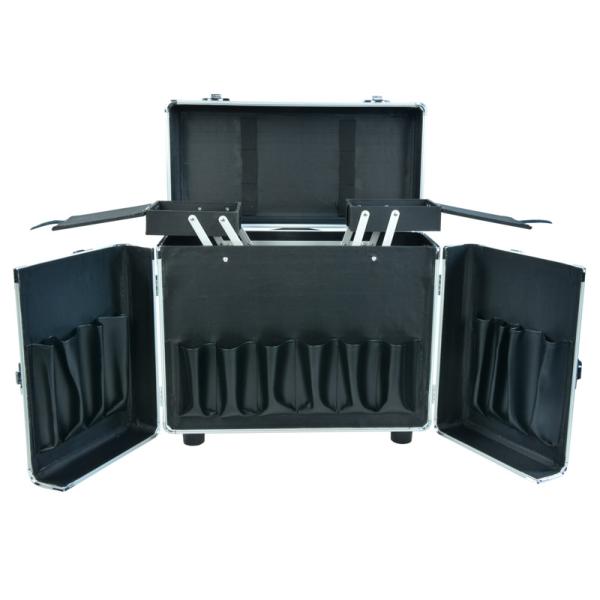 Случай холить серебряного алюминиевого случая вагонетки парикмахера алюминиевый с вагонеткой в серебре