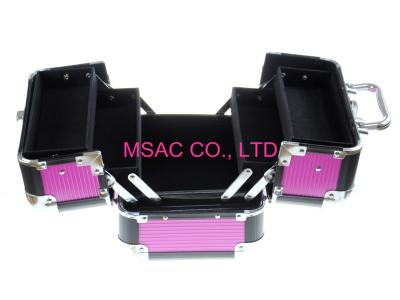 Purple Aluminium Cosmetic Case 3mm Thickness MDF With ABS Panel Waterproof