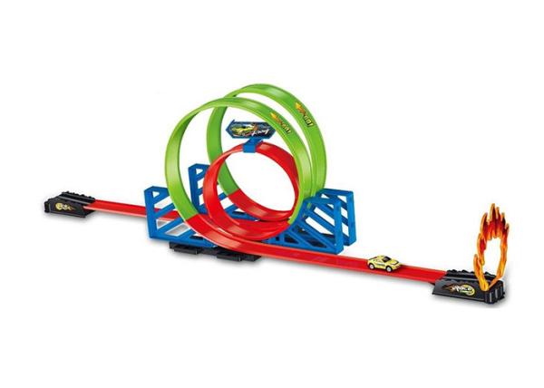 Kids Track Racer Racing Car Set Pull Back And Go With 3 Loops Hot Wheel Style