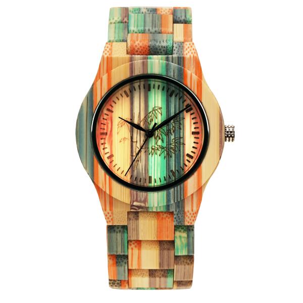 Hardlex mirror Mens Wooden Watches Engraved black sandalwood
