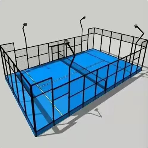 China Wholesaler Classic Paddle Court Panoramic Tennis Padel Court With Mondo Grass 12mm Installation Team Available