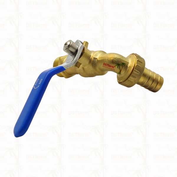 Gold Plated Heavy Duty Classic Blue Iron Handle Bibcocks Spout Faucet Spigot Water Tap 1/2