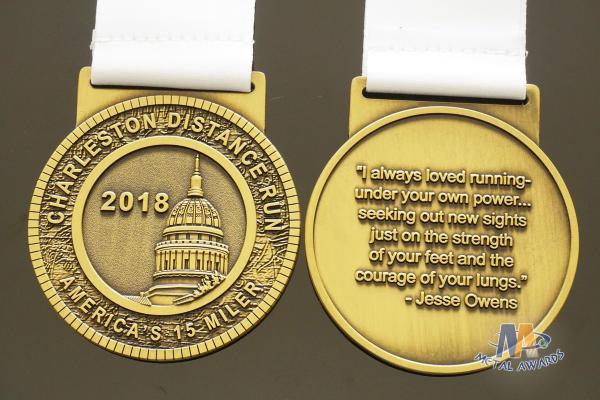 Distance Run Custom Made Kids Metal Marathon Medals , Despoke Gold Medallions