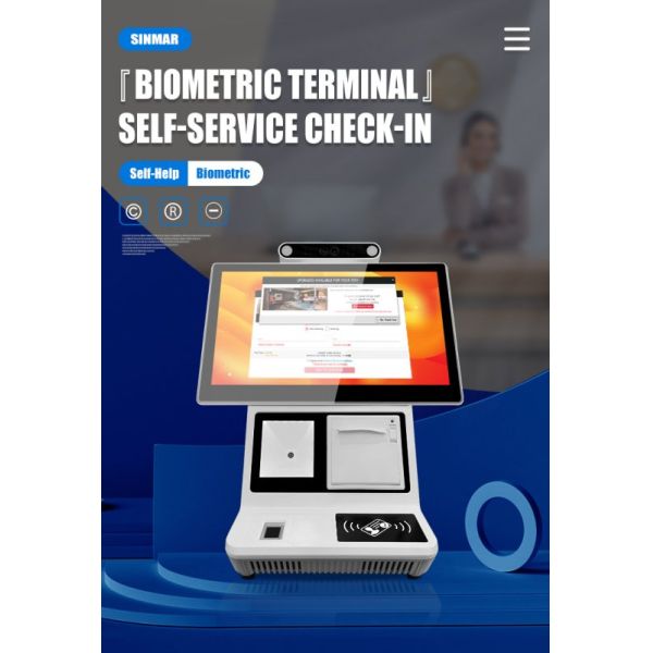 Desktop Self Checkin Kiosk with 10-Point Capacitive Screen Android or Windows Custom Optional and WiFi Communication for Visitor Management