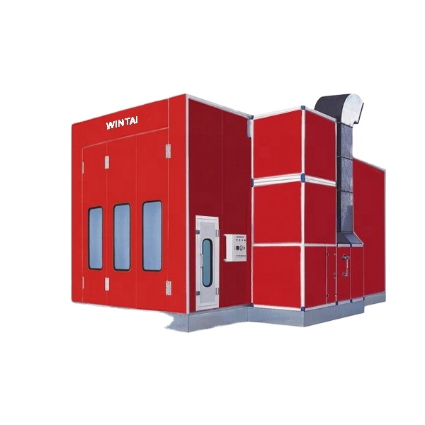 Ventilador de escape de aire de tipo europeo y sistema de iluminación LED instalado en una cabina de pintura de automóviles