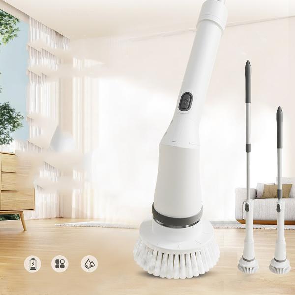 White Plastic Electric Cleaning Brush Set Top Selling Spin Scrubber for Deep Cleaning
