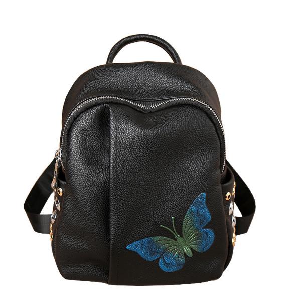 2017 New European Goods Butterflies Embroidered Fashion Handbag Dual-purpose Women Backpack