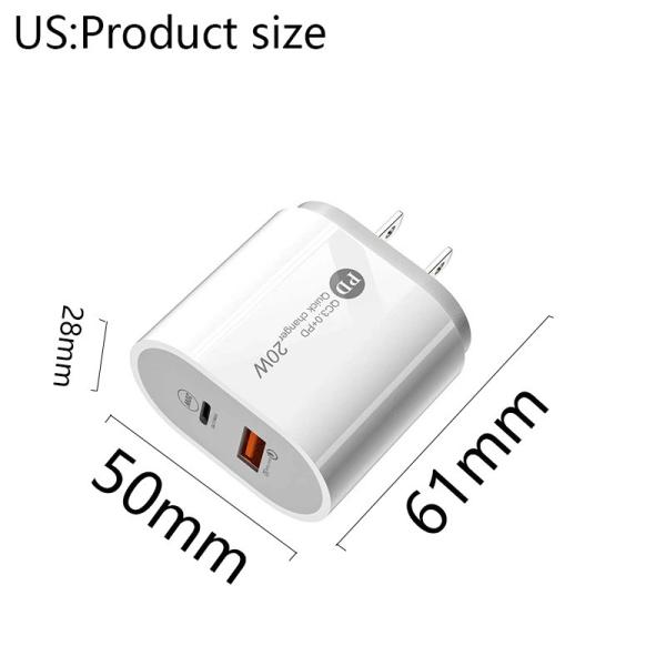 5V 3.1A 20W Macaron PD QC3.0 Quick Charger With USB Data Cable