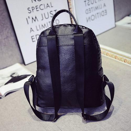 PU Backpacks for college students custom black wholesale mochilas para laptop
