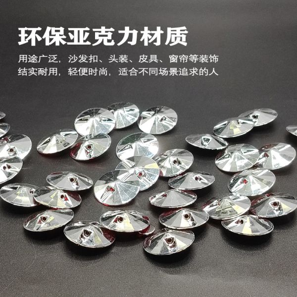 Modern-Style Red Acrylic Round Resin Button Flat Back Crystal Decorative for Kitchen Bathroom Dining and Living Room