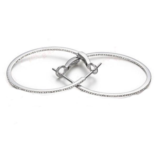 18K White Gold 0.39 Carat Daimonds Hoop Earrings for Women Gift (GDE021)