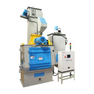 Rubber Belt Apron Tumble Drum Shot Blasting Machine For Small Metal Products Batch Cleaning