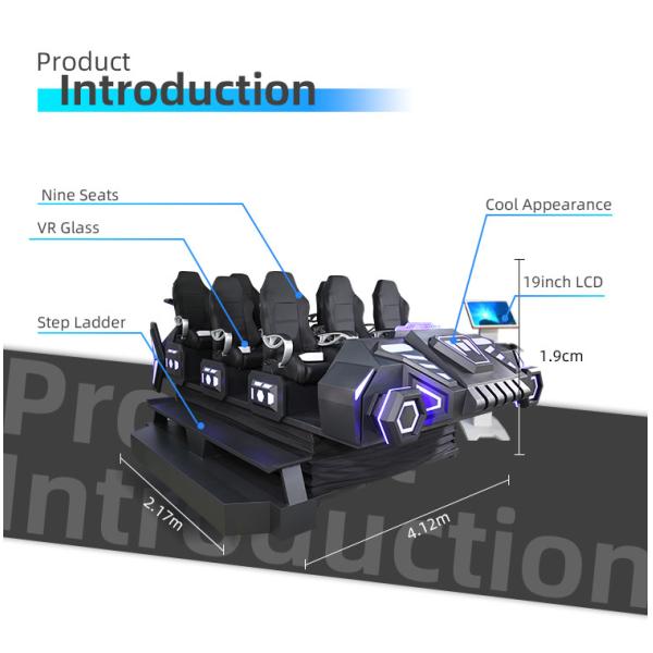 Имитатор движения русских горок игры VR фильма парка атракционов 9D с 9 местами
