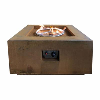 OEM Rustic  Rectangular Garden Gas Fire Pit Natural Gas Outdoor Firepit 0.8m