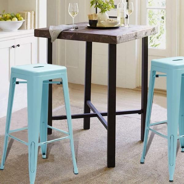 High Metal Stool Backless Industrial Bar Stools , Restaurant Stacking Chairs Indoor Outdoor