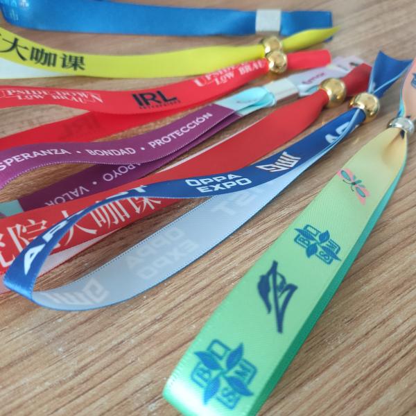 ID Wristband Custom Eco Friendly Fabric Woven Cloth Bracelet for Events and Parties