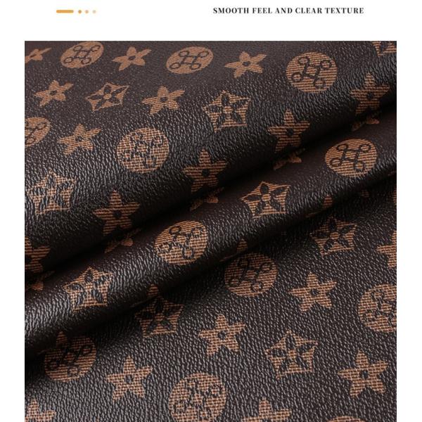 Vintage Letter Printed PVC Leather For Bags Soft Brush Bottom Eco Friendly