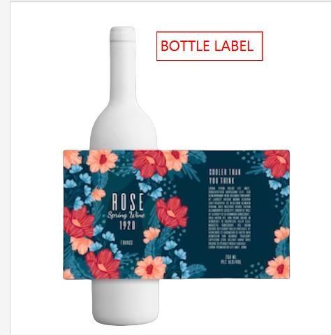 Etiqueta de botella de vino brillante personalizable Impresión de etiquetas de bebidas a prueba de agua