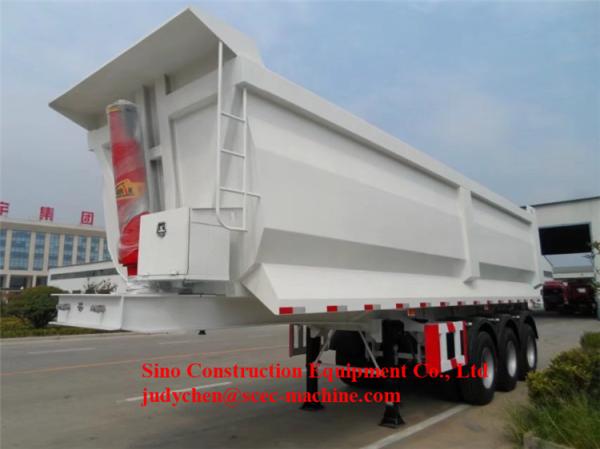 Front End Lift Tipper Semi Trailer 40m3 Dumper Semi Trailer 12 Wheels For Stone / Sand