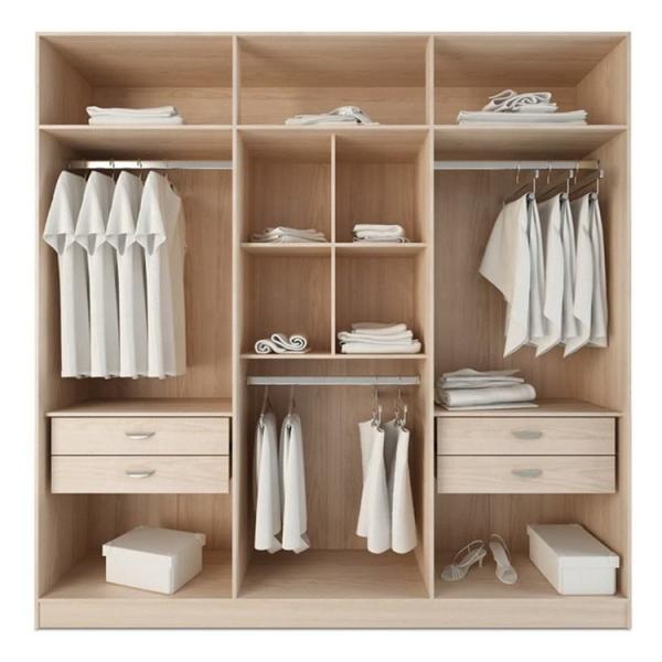 Chinese Custom Furniture Style Solid Wooden Wardrobe , Oak Wood Portable Closets