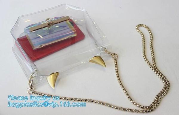 laser PVC new material printing shoulder tote bag, Girls Shoulder Tote Beach Bag, Ladies Transparent PVC Beach Handbag