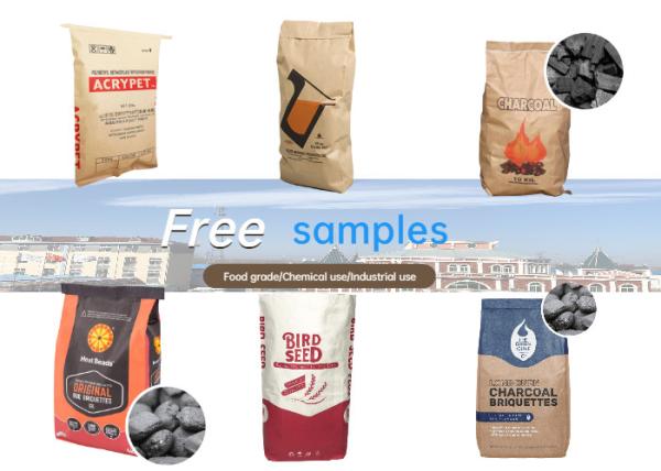 25kg 20kg Multiwall Kraft Paper Bags Food Grade Potato Flour Sugar Packaging