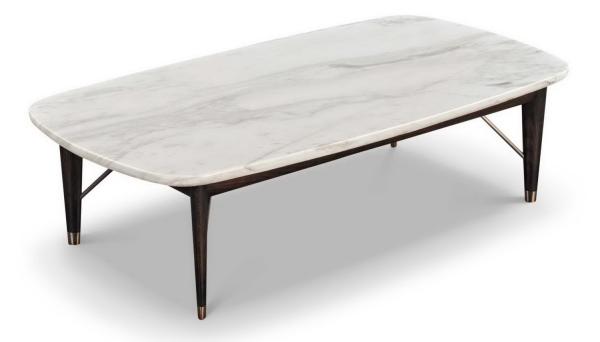 Long table for Cocktail lounge coffee table by marble stone top with Oak solid wood and Stainless steel legs