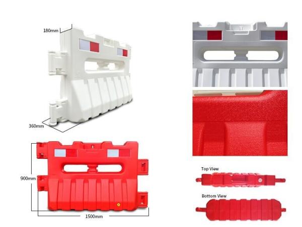 HDPE water filled barrier Road Safety Barriers Red and Blue Yellow Optional