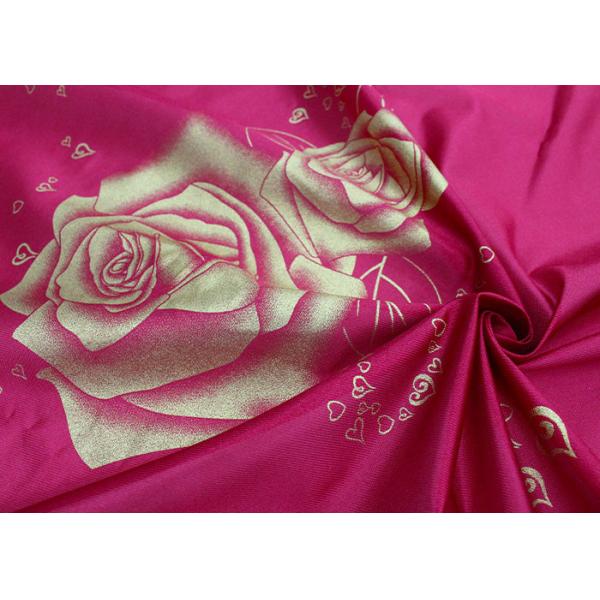 100% polyester warp knitted printed gold powder large rose mattress fabric