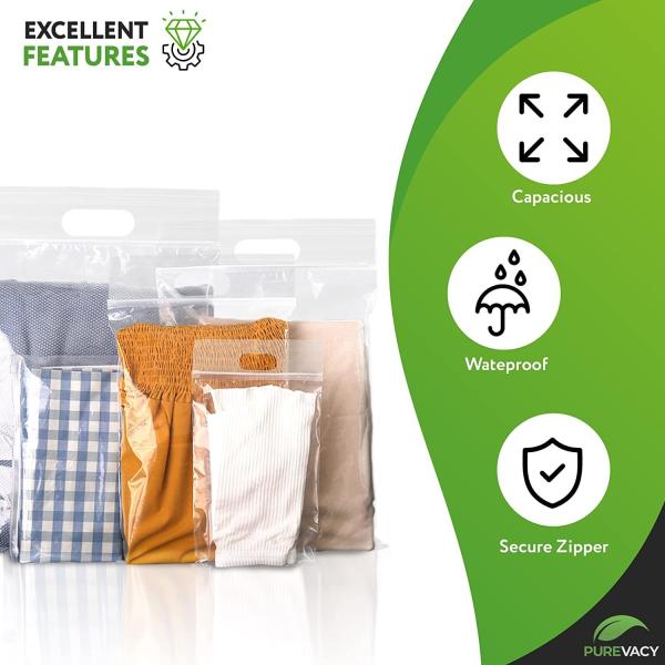 CTCX Pe Frosted Zipper Clear Plastic Poly Clothes Packaging Bags Small Business Jewelry Zipper Bag With Handle