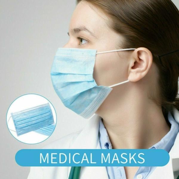 3 Ply Disposable KN95 Face Mask High Elastic Flat Ear Strap 17.3cm X 9.3cm
