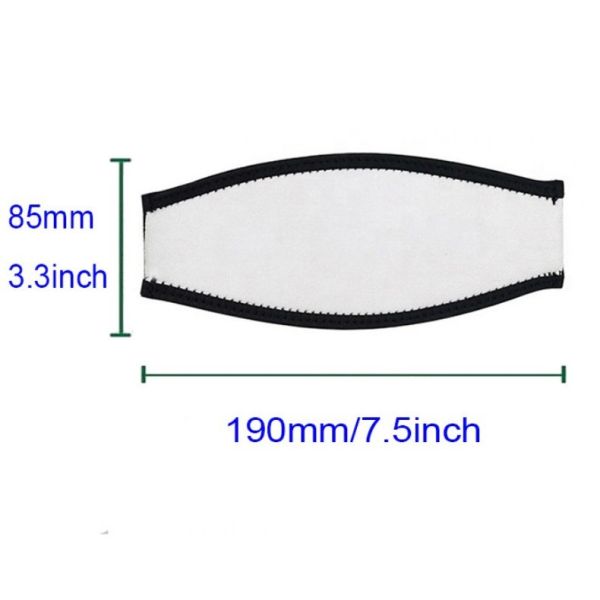 Blank White Sublimation Soft Neoprene Diving Snorkeling Mask Strap Cover Double Sided Printing