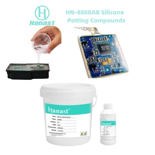 RTV Two Component Electrical Silicone Potting Compound HN-8808 Low Viscosity for 5G Base Station PCB Sensor Protection