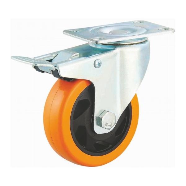 3 inch locking wheels polyurethane casters zinc coated steel