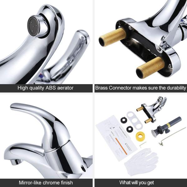 CUPC 4 Inch Centerset Bathroom Faucet Chrome Nickel Orb Finish