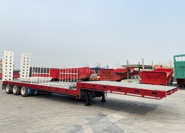 3 Axles Heavy Duty Boy Gooseneck Low Bed Flated Lowbed Semi Trailer with Jost Kingpin